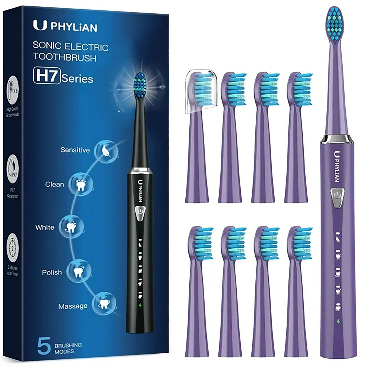 Sonic Electric Toothbrush with 8 Brush Heads C36157