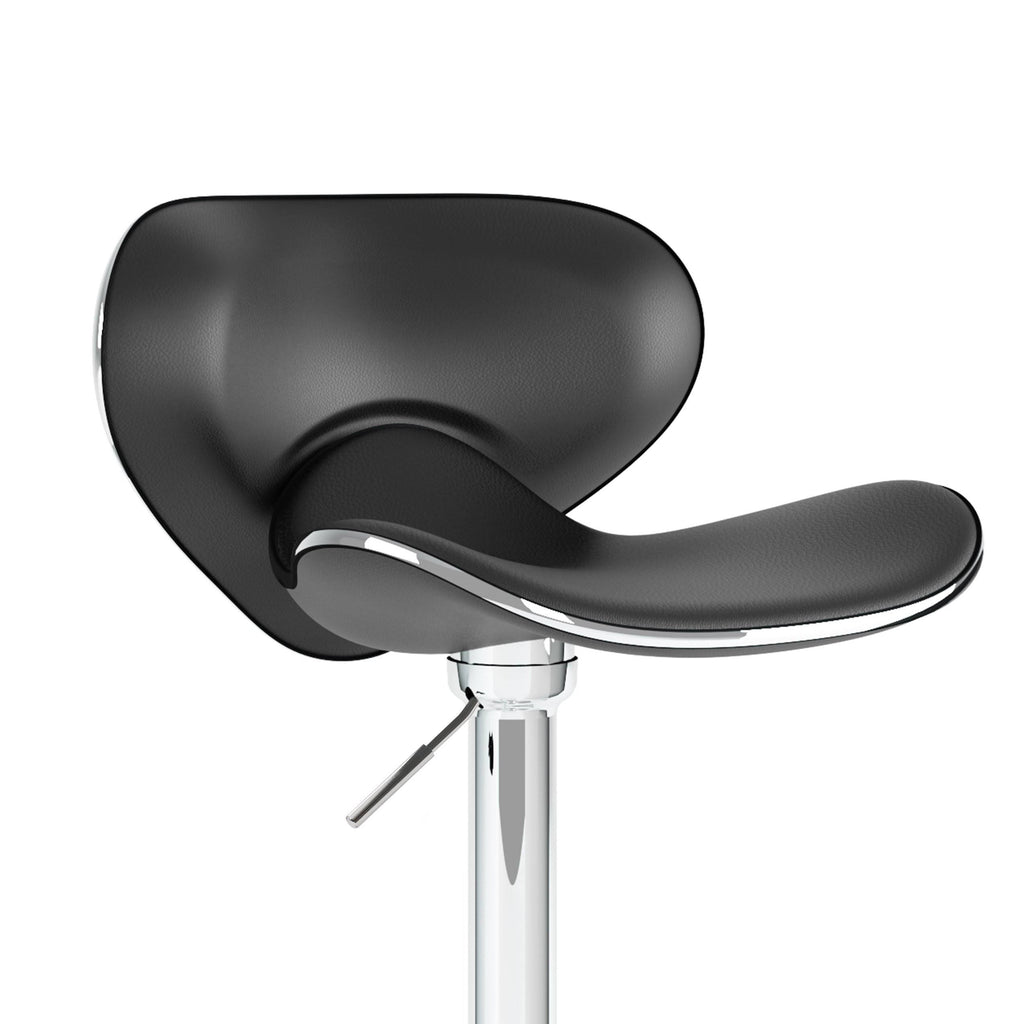 Black Curved Adjustable Bar Stool Set of 2 W173