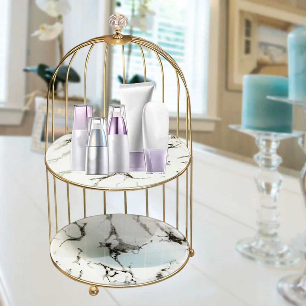 2 Tier Iron Wire Cosmetic Makeup Organizer J235