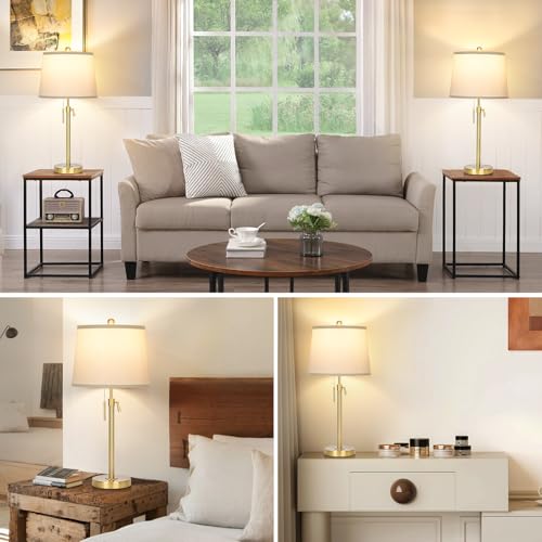 Black Set of 2 Height Adjustable 3-Way Dimmable Table Lamps P207888
