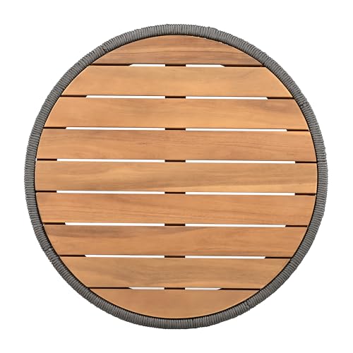 Rattan Outdoor Coffee Table with Acacia Wood Tabletop V1685