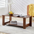 Walnut Textured Double Layered Mdf Coffee Table 43.3"*21.6"*16.5" E970272