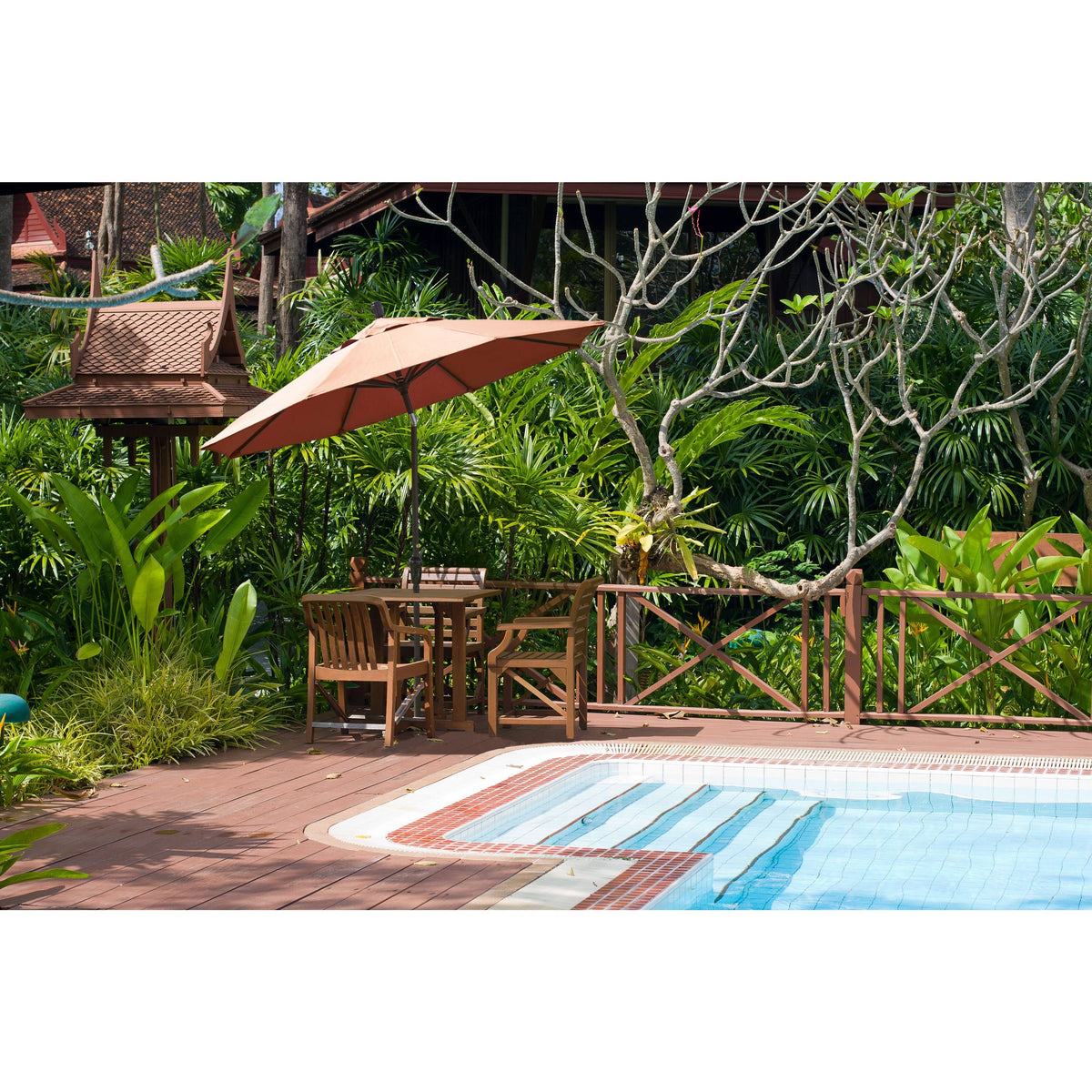 Spa 11 ft. Aluminum Auto Tilt Patio Umbrella Z47987