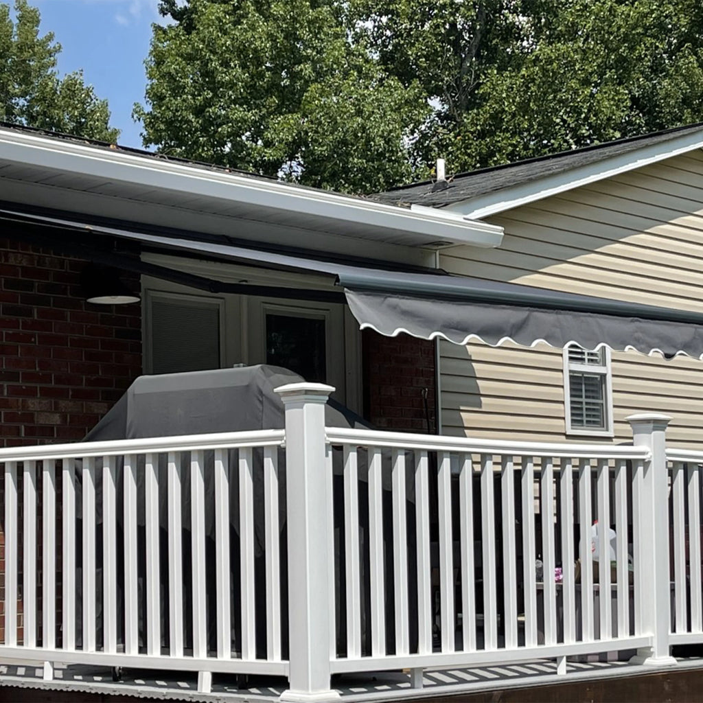 Gray Retractable Patio Awning Q74971