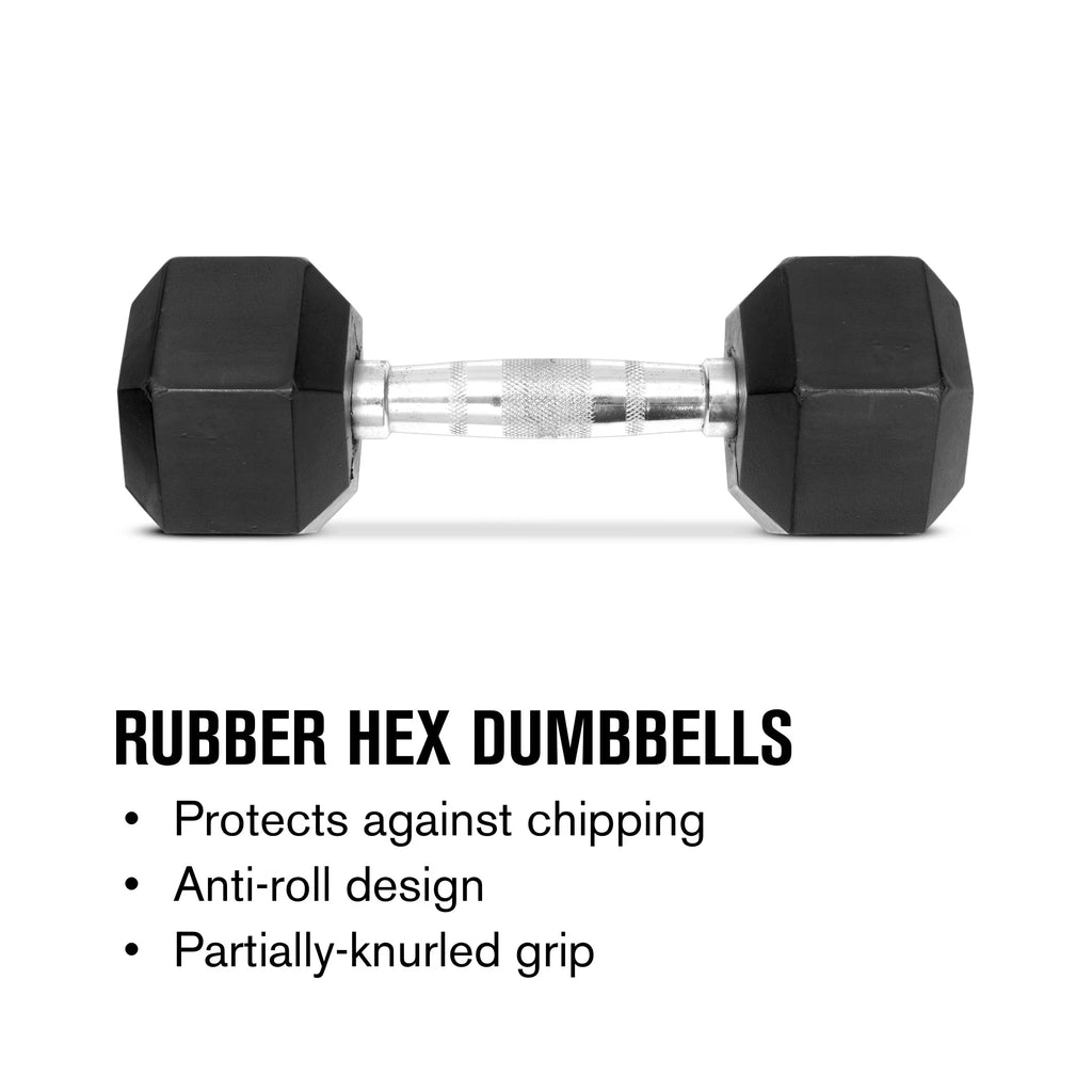 Rubber Hex Dumbbell, 105 lbs K73177