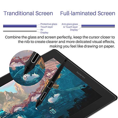 13.3inch Graphics Drawing Tablet with Screen Full-Laminated Pen Display Black T212