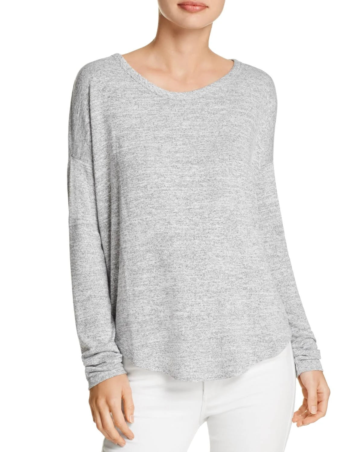 Black Long-Sleeve Crewneck Top W165456