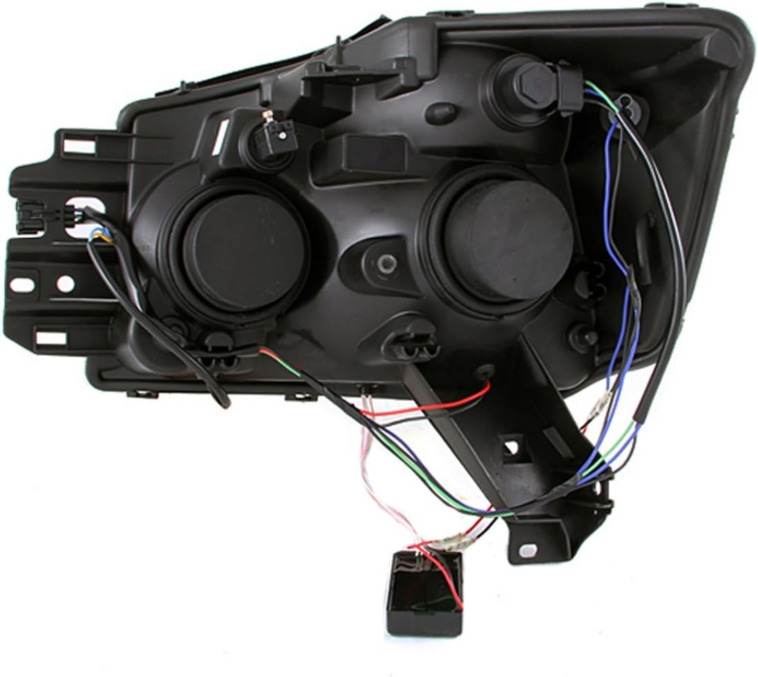 Black Projector Headlight Set with CCFL Halo P888