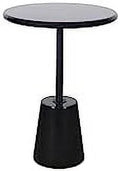 Black Marble Round Pedestal Side Table I77487