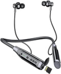 Wireless Bluetooth Neckband Earphones with TF Card Slot, 100H Playtime, Black, Pack of 2 W930