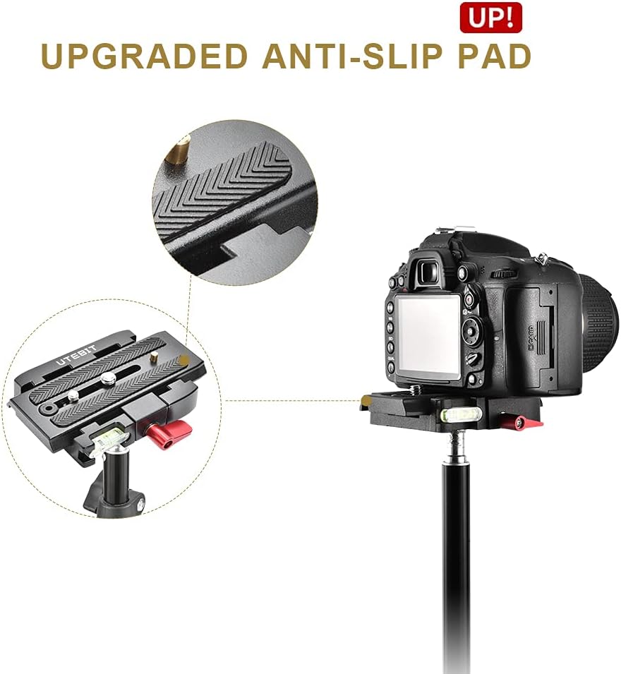 Aluminum Alloy Camera Tripod Base Plate with QR Clamp Adapter E549