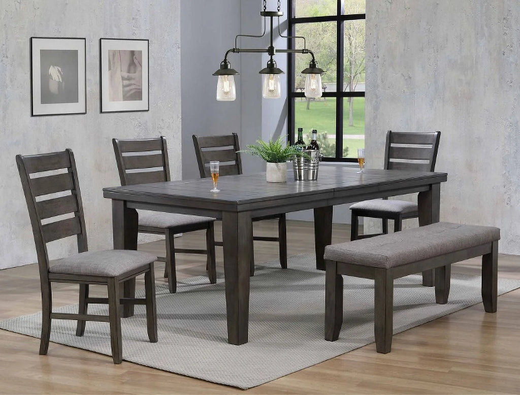 Grey Padded Seat Wooden Frame Side Chair A2755
