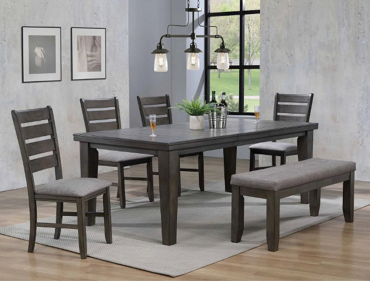 Grey Padded Seat Wooden Frame Side Chair A2755