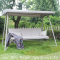 3-Seater Outdoor Convertible Canopy Swing Chair Bed with Cushion Y2124