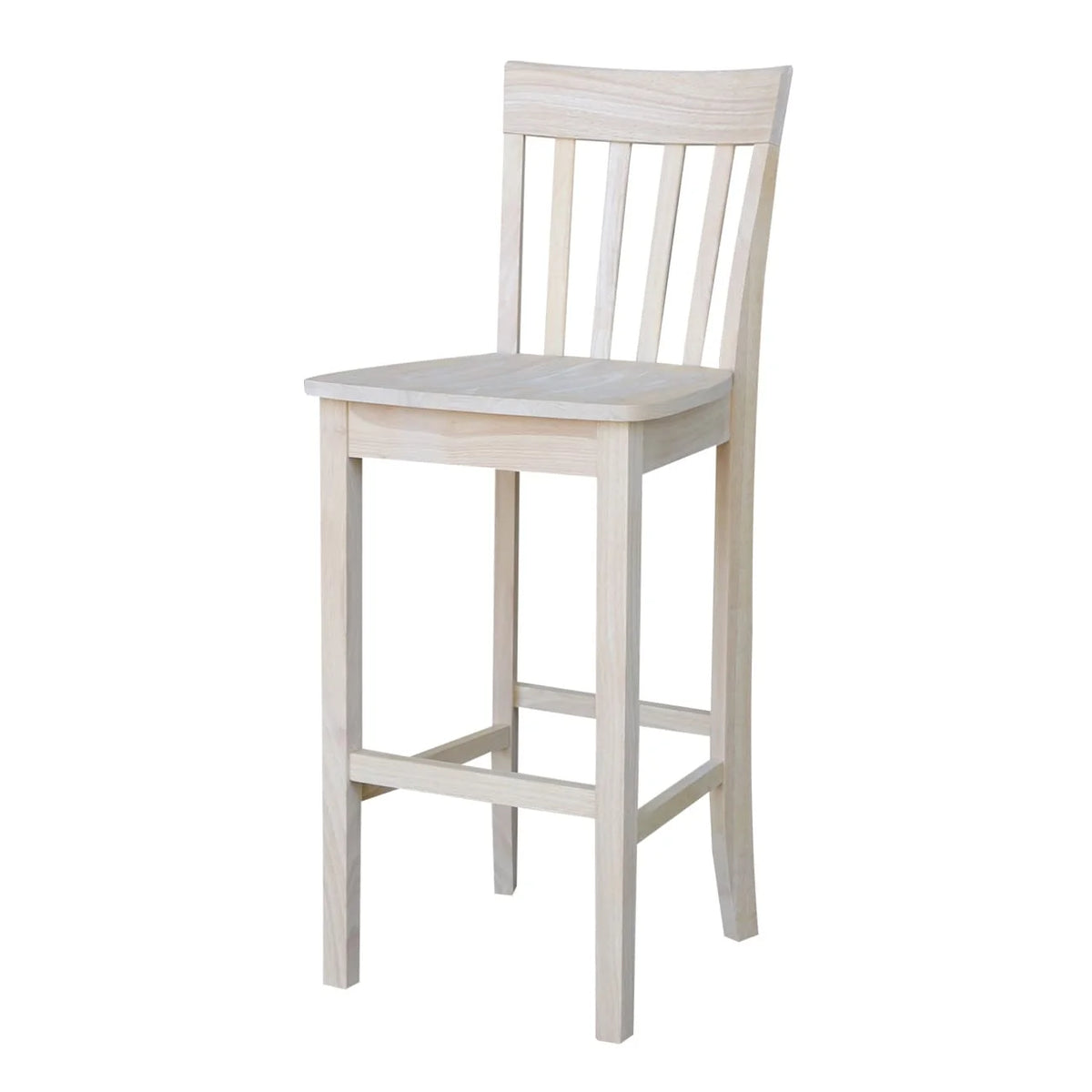 Unfinished Solid Parawood Slatback Counter Height Stool F1631