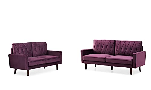 Tufted Velvet Couch, 57.5'' Wide Loveseat G796111