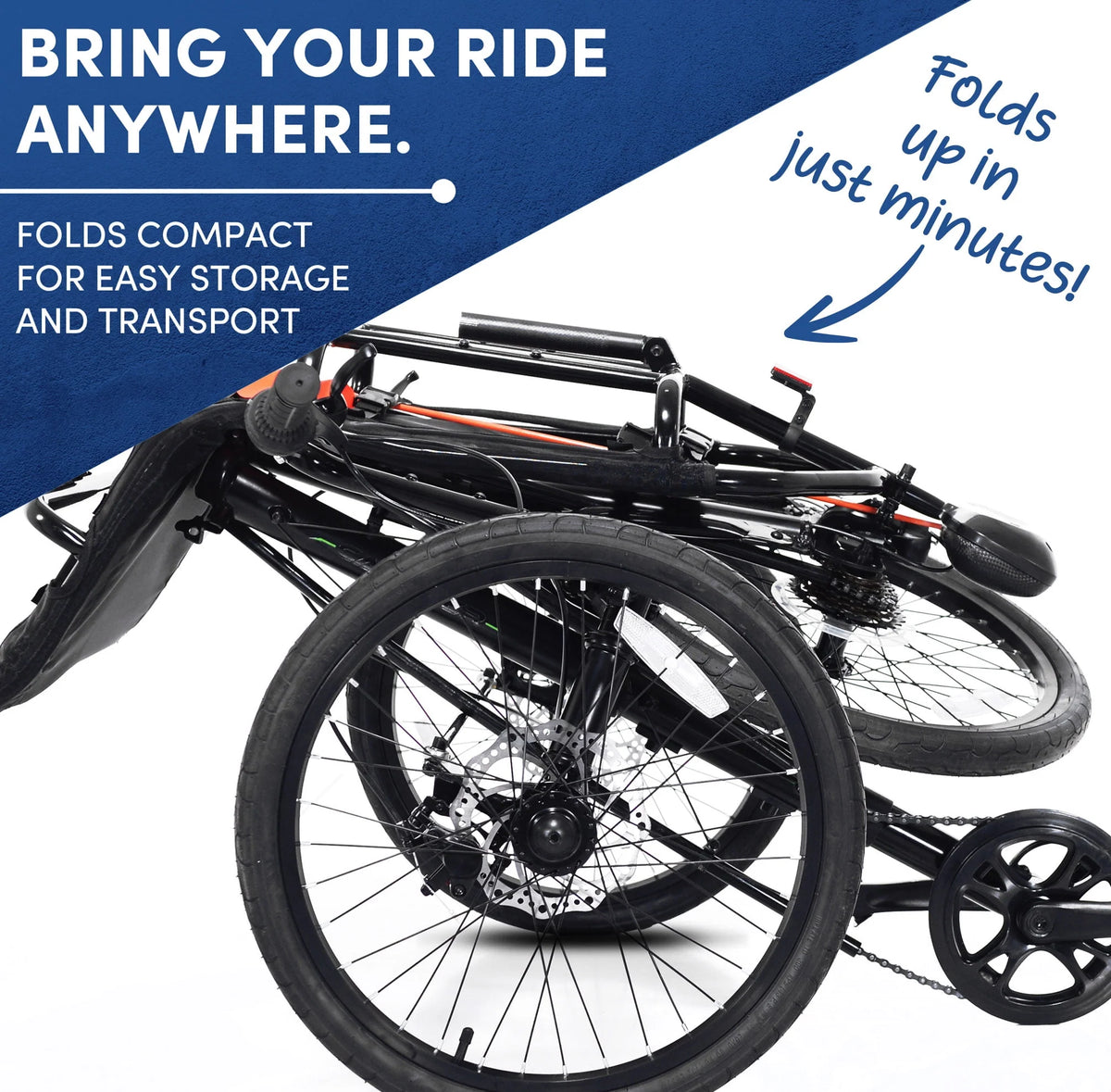 Black 3-Wheel Recumbent Bike F865