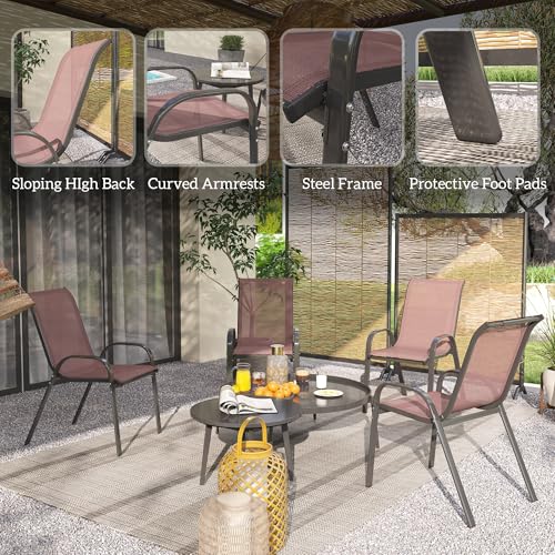 Stackable Patio Dining Chairs Set of 4 L785