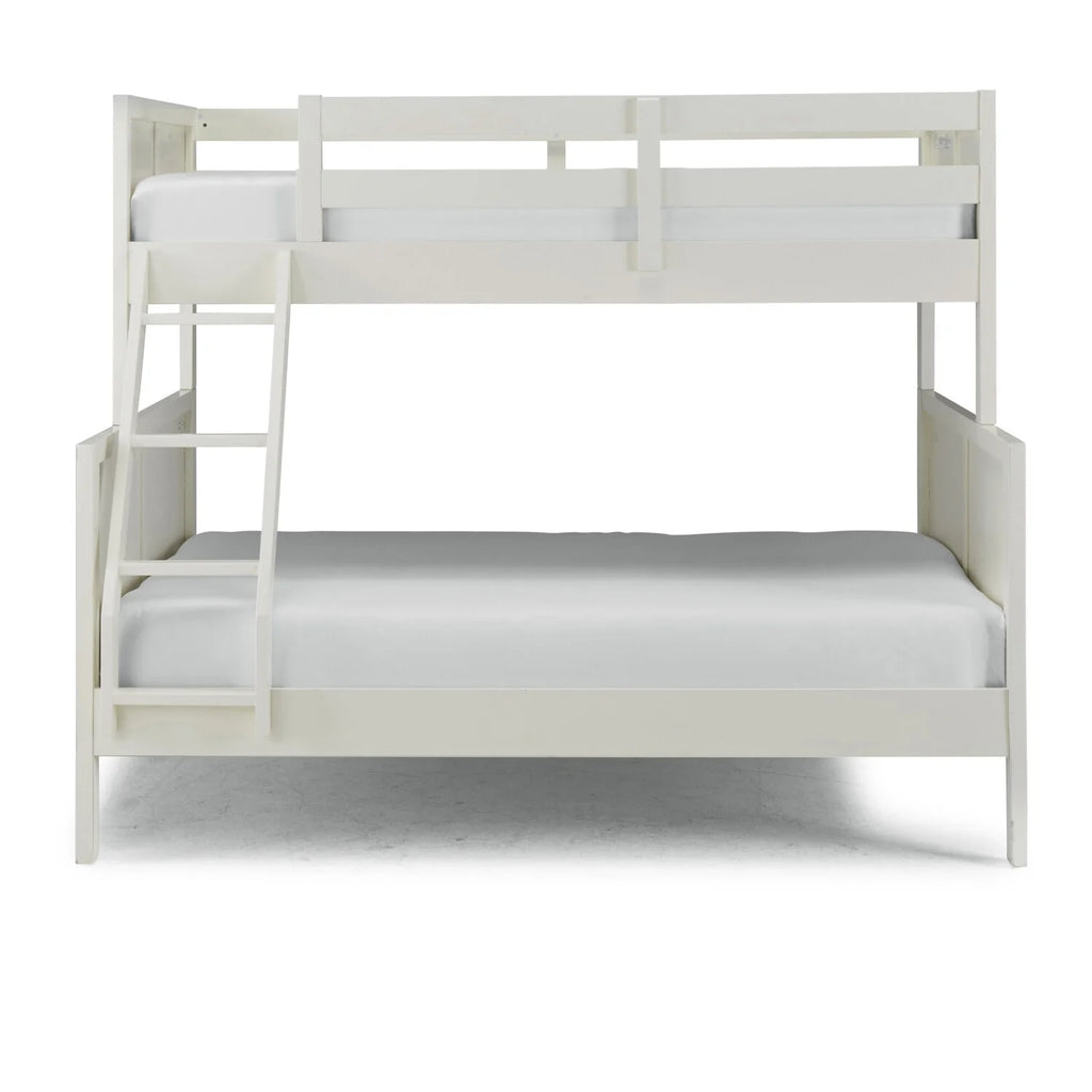 Off White Wood Twin Over Full Bunk Bed H2342