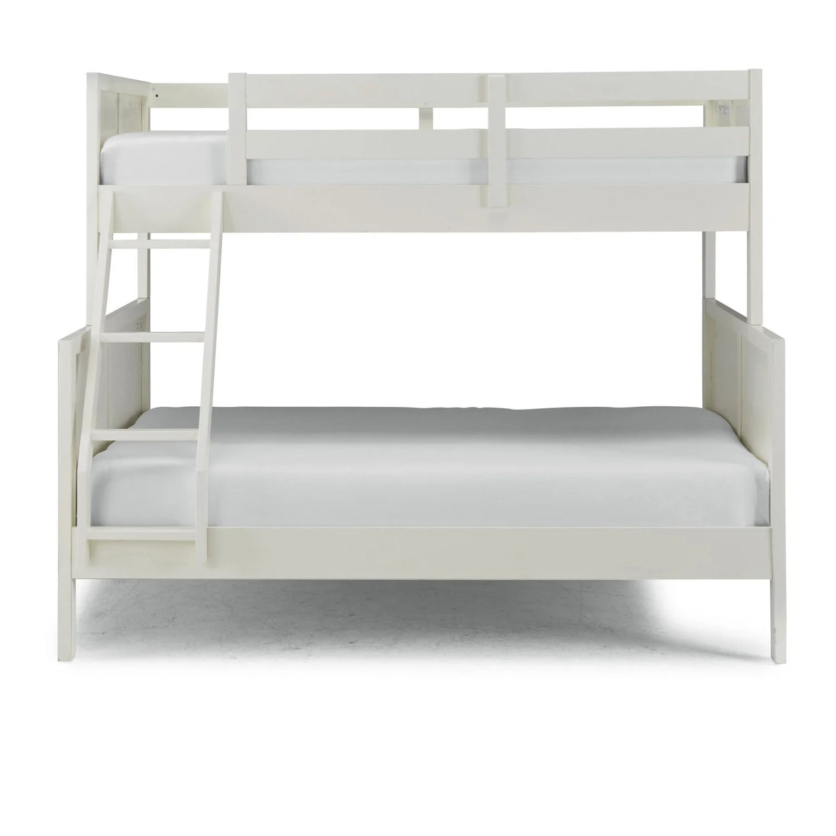 Off White Wood Twin Over Full Bunk Bed H2342