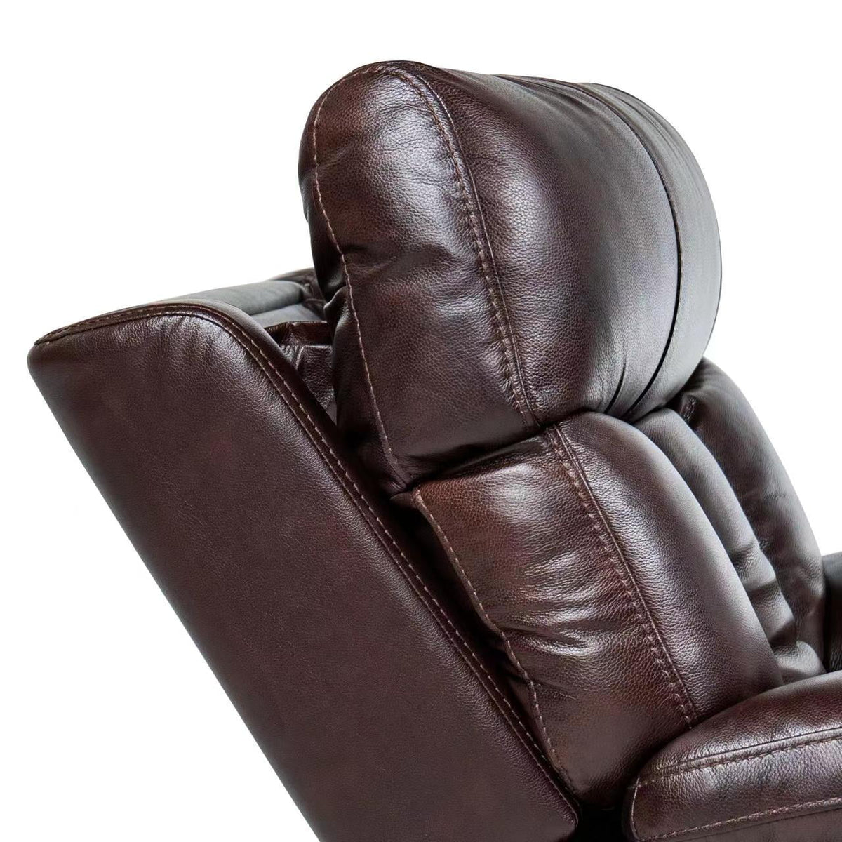 Chocolate Brown Leather Power Recliner with Power Headrest N48779