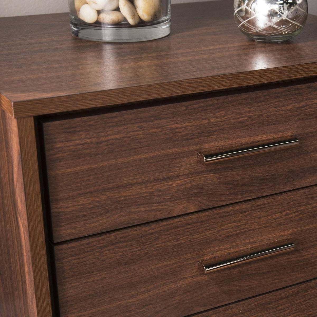 Walnut Bedside Table with Drawers T52939