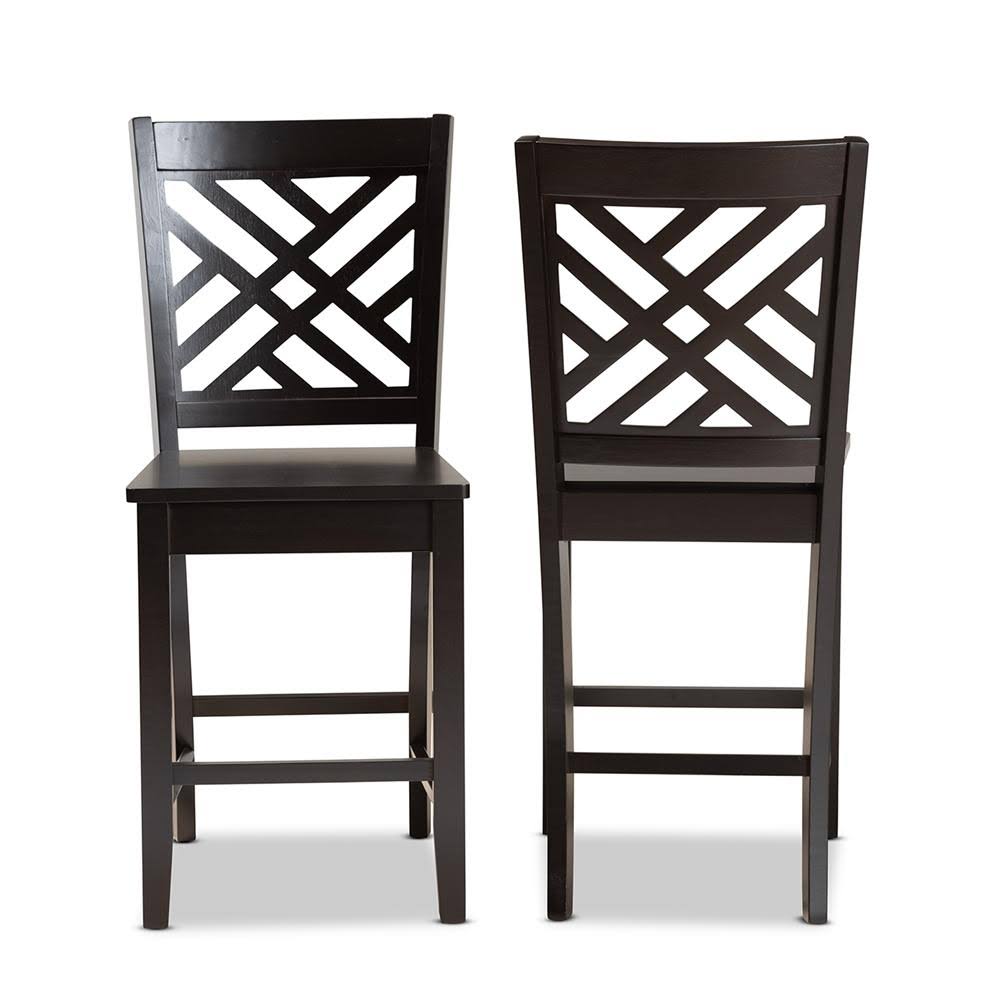 Walnut Brown 2-Piece Counter Stool Set R45943