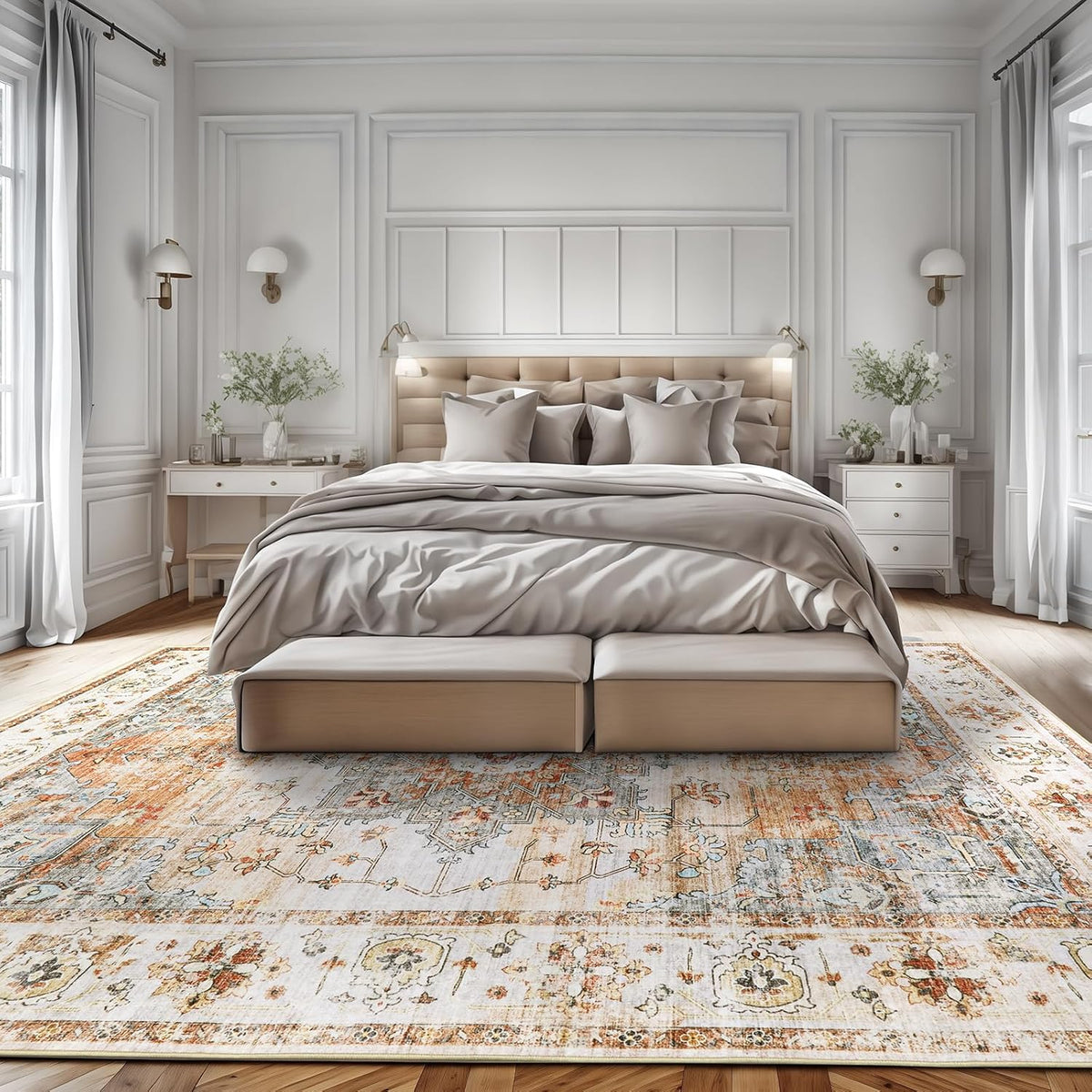 9x12 Washable Low-Pile Area Rug A596
