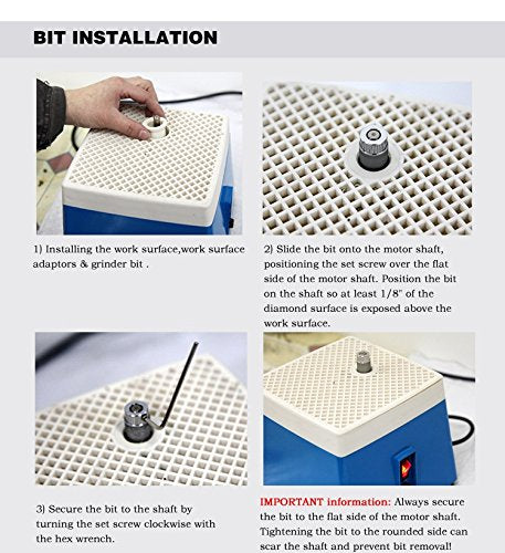110V 65W Stained Glass Grinder Machine with 5PCS Grinder Bits F390