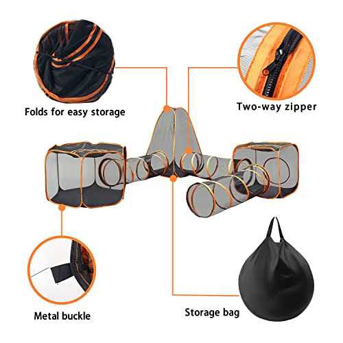 6-in-1 Tent Cat Enclosures with Tunnel I748