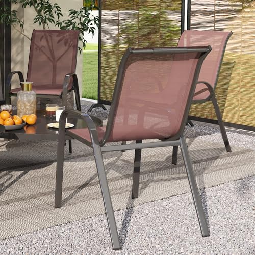 Stackable Patio Dining Chairs Set of 4 L785