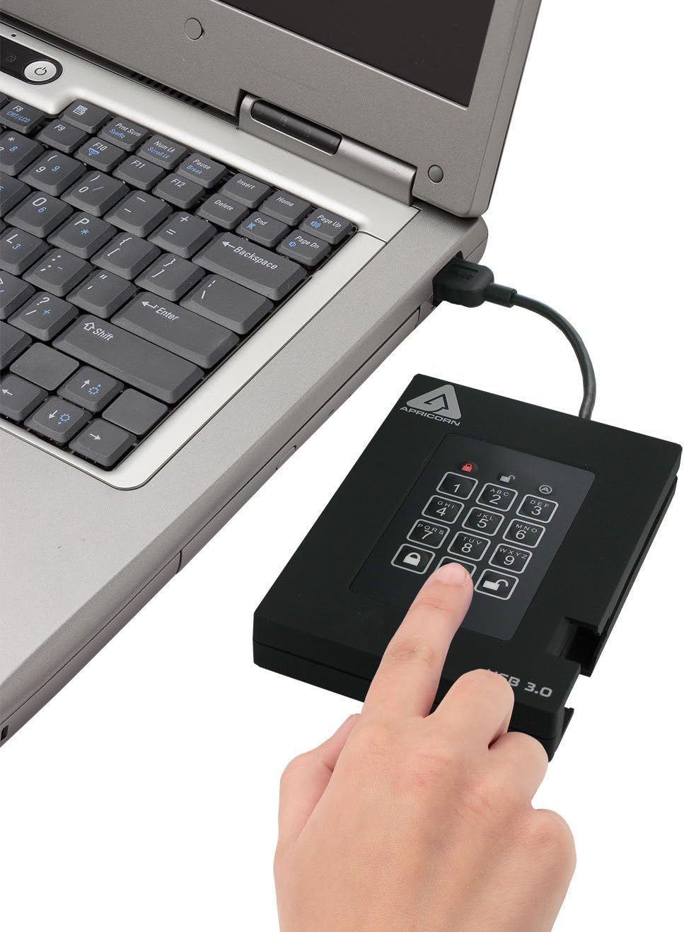 2TB 256-Bit Encrypted USB 3.0 Hard Drive with PIN Access P2647