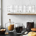 8pc Double Wall Coffee Glass Mug Set A4539
