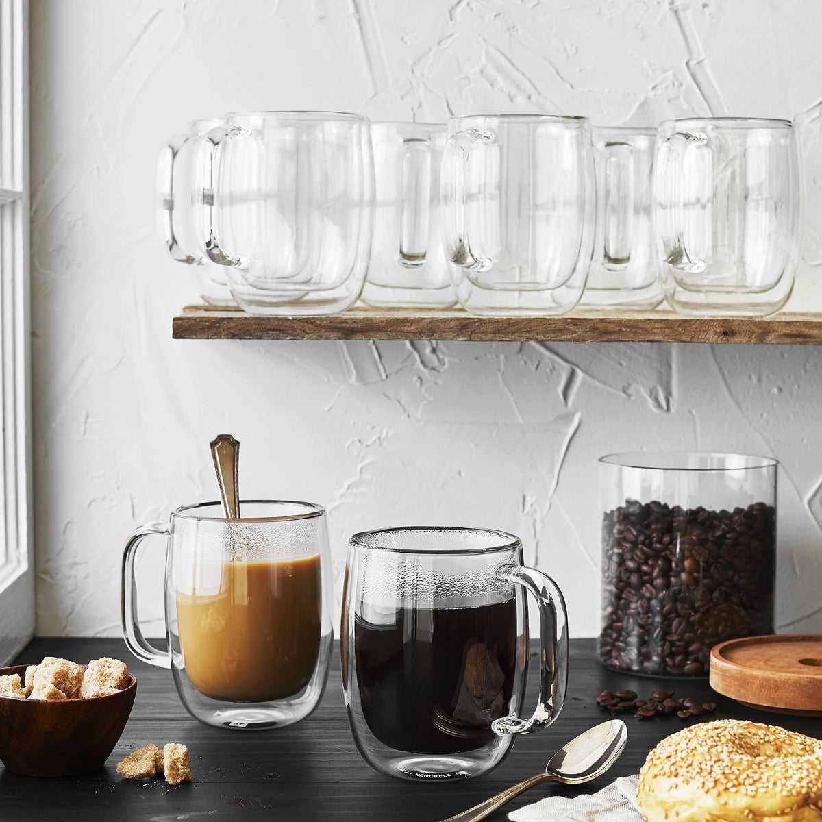 8pc Double Wall Coffee Glass Mug Set A4539