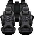 Leather Full Surround Car Seat Cover, 4 Seasons Universal, Fit for 5 Seats Cars/SUV/Vans U3150