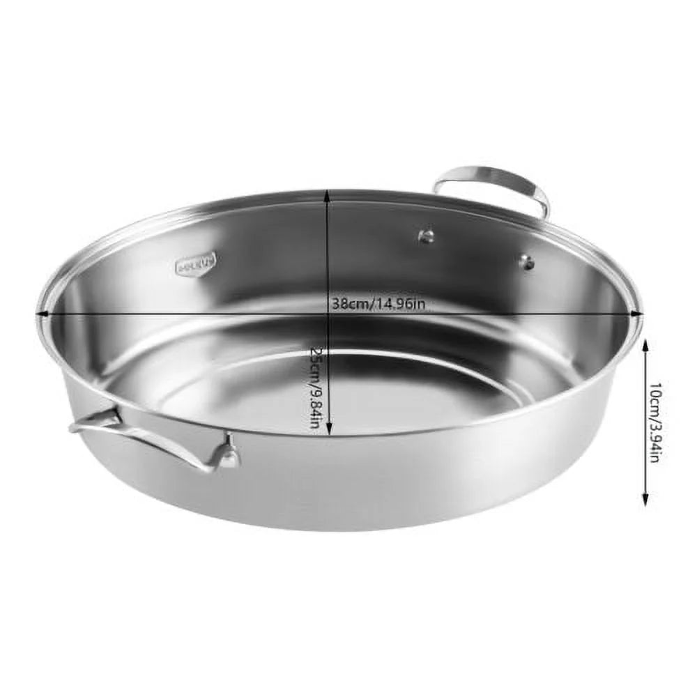 Stainless Steel Fish Steamer Pot with Glass Lid J926827