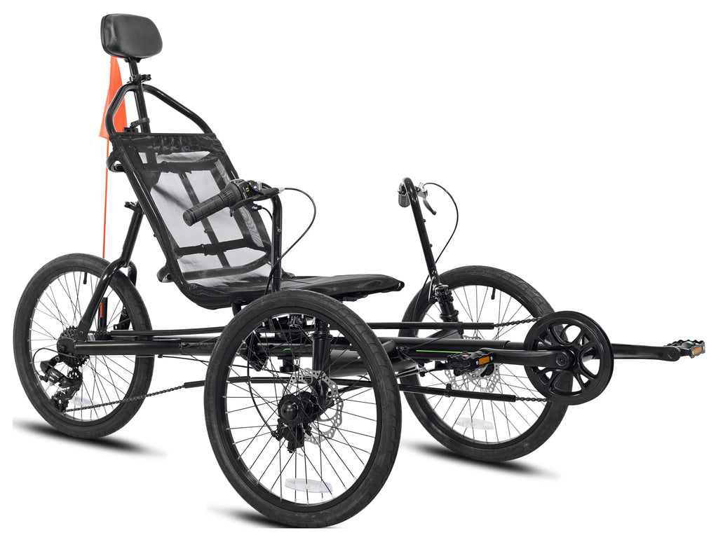 Black 3-Wheel Recumbent Bike F865