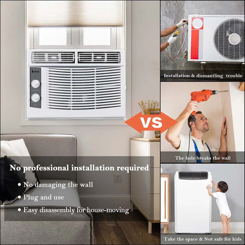 5000 BTU 115V White Window-Mounted Air Conditioner J591