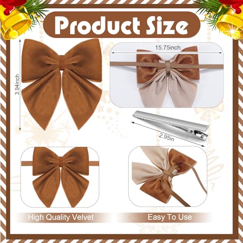 24 Pcs Mini Velvet Bows with Clips B2243