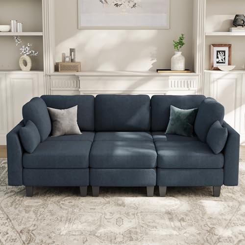 Dark Grey 6 Seaters Modular Sleeper Sofa I280