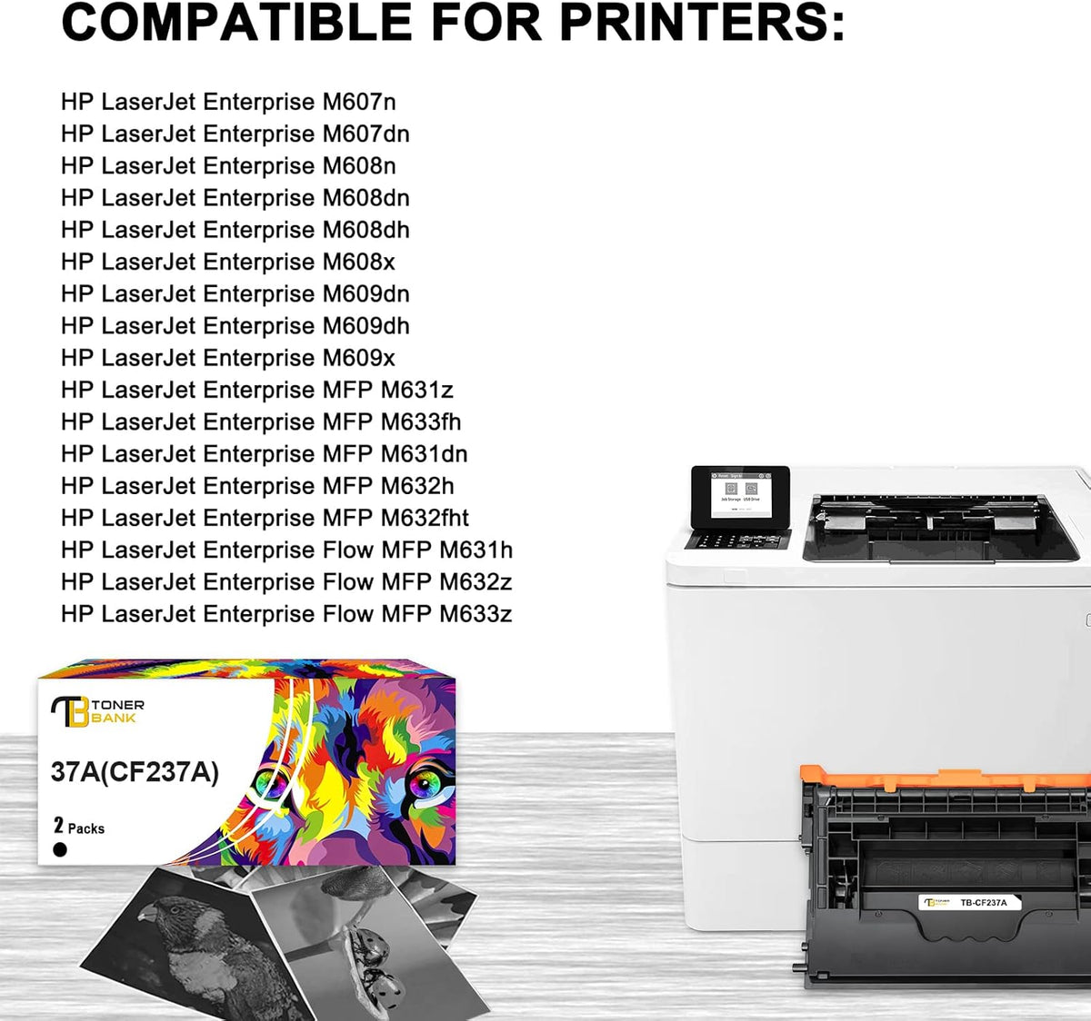 Compatible Toner Cartridge Replacement for HP 37A CF237A 37X CF237X Printer Ink Black 2-Pack D14552