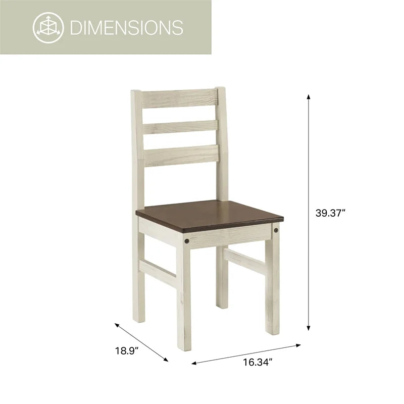 Distressed White Dining Chairs Set of 2 K86572