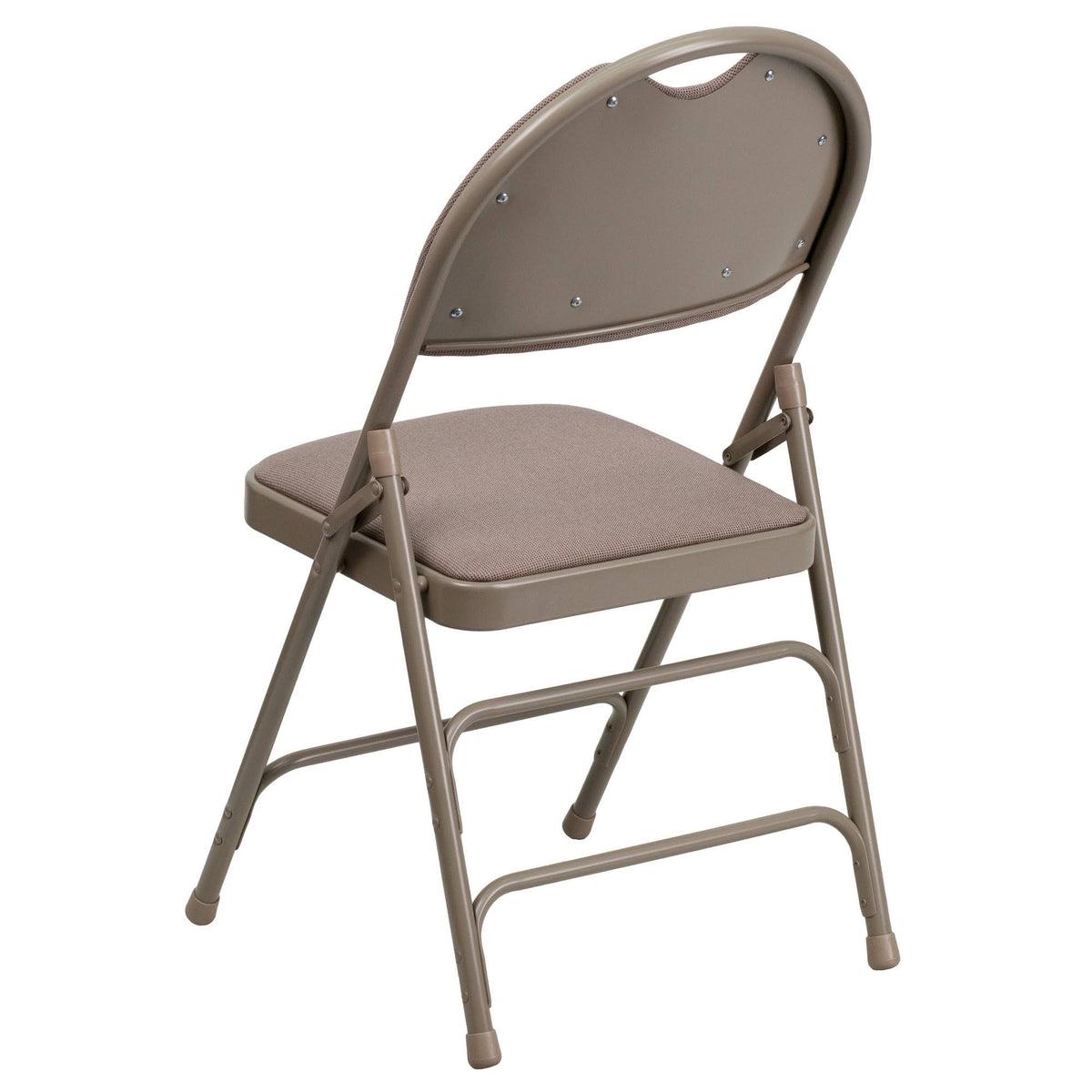 Beige Fabric Metal Folding Chair W804