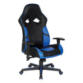 Black Faux Leather Gaming Chair with Blue Accents X577