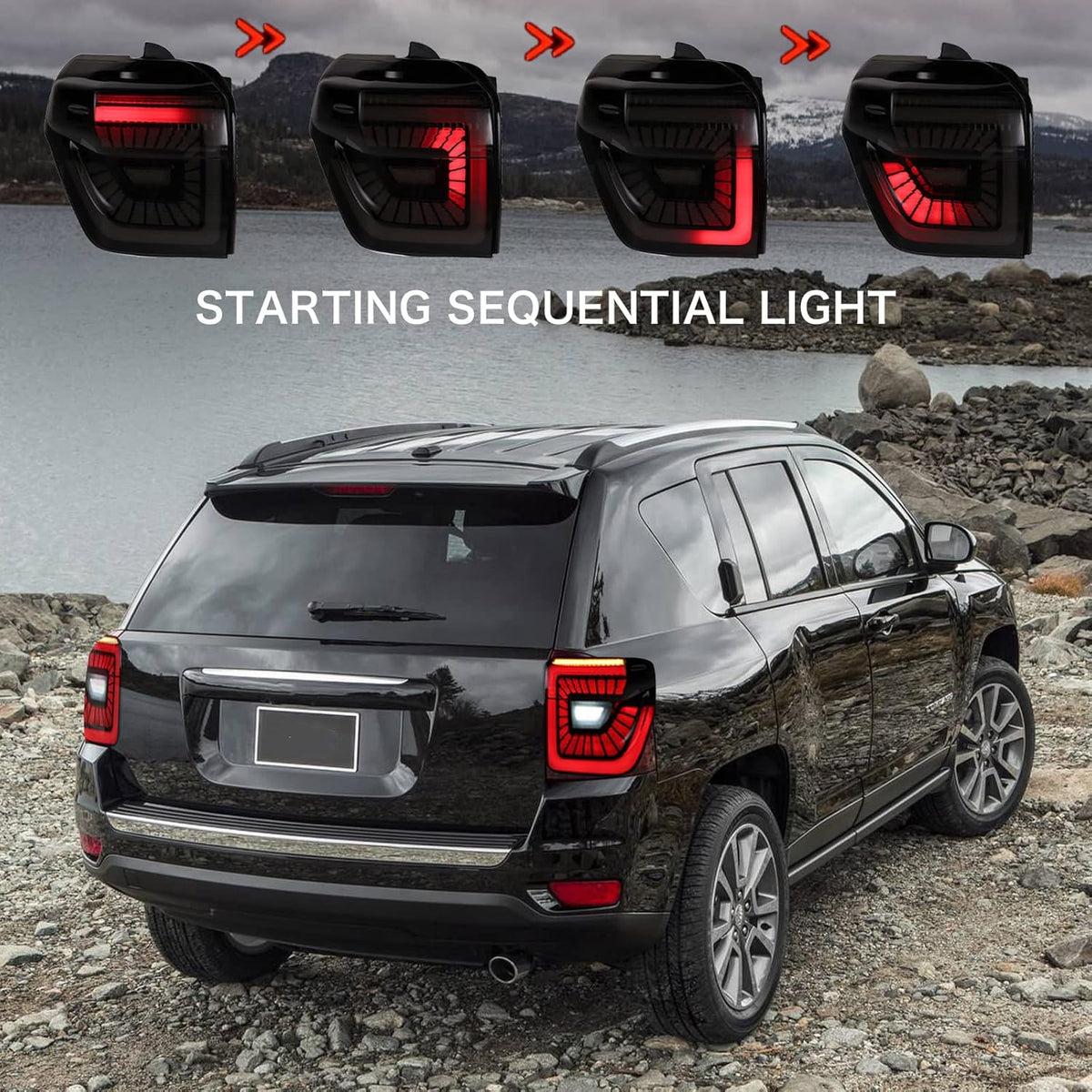 Smoke LED Tail Light Assembly Pair for Toyota 4 Runner H42386