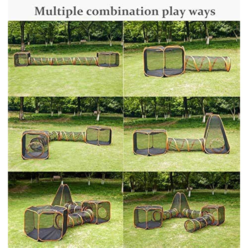 6-in-1 Tent Cat Enclosures with Tunnel I748