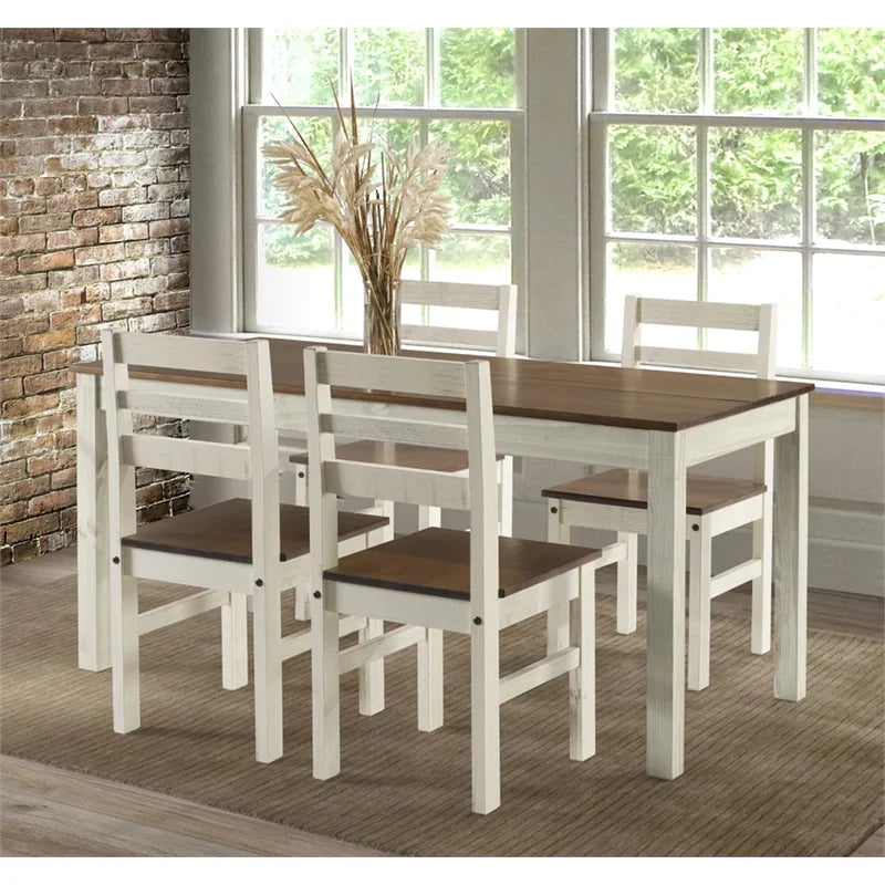 Distressed White Dining Chairs Set of 2 K86572