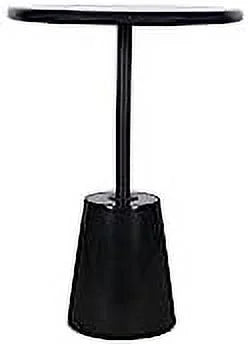 Black Marble Round Pedestal Side Table I77487