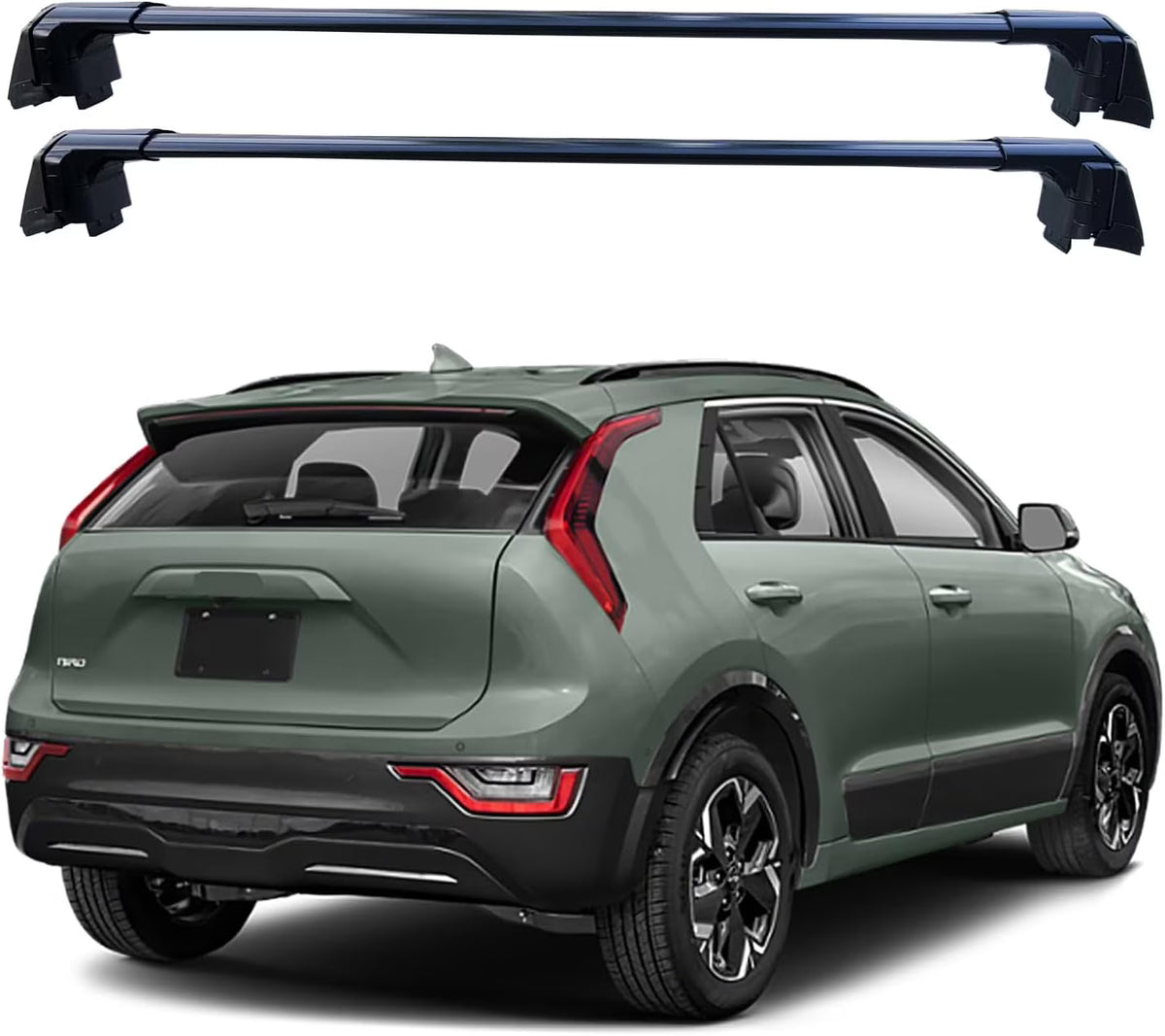 Black Lockable Roof Rack Crossbars for Ki-a NIRO Y69552