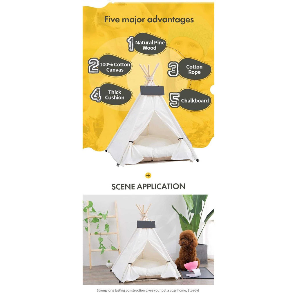 Pet Teepee Dog & Puppy Cat Bed with Thick Cushion D816